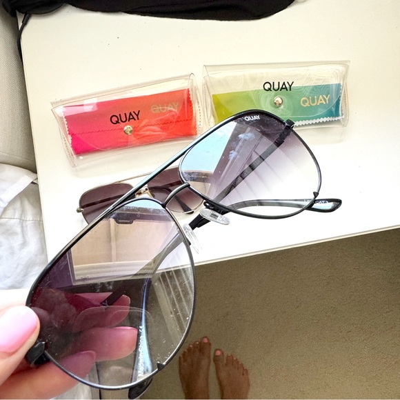 Quay Sunglasses - Aviator 2 pairs LIKE NEW - Picture 6 of 9